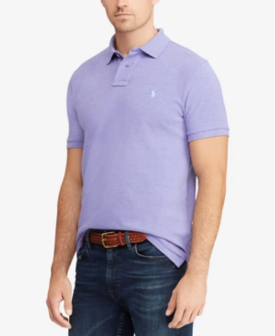 Shop Polo Ralph Lauren Men's Custom Slim-fit Mesh Polo Shirt In Maidstone Purple Heather