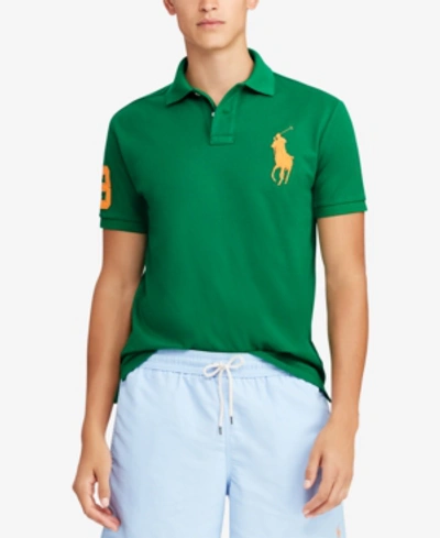 Shop Polo Ralph Lauren Men's Big Pony Custom Slim Fit Mesh Polo, Created For Macy's In Kayak Green