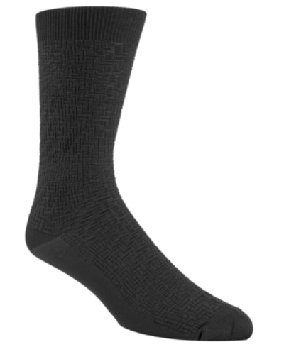 Shop Cole Haan Men's Diagonal Stripe Socks In Black
