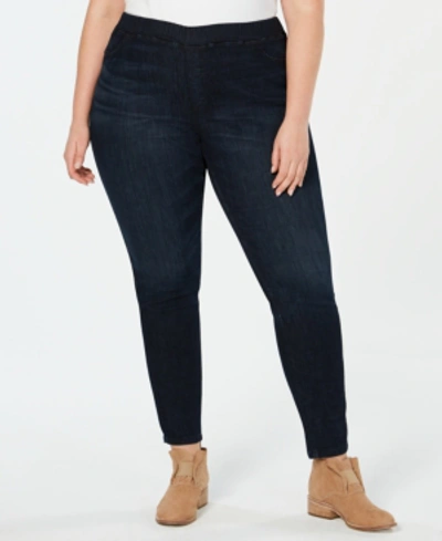 Shop Eileen Fisher Plus Size Organic Cotton Skinny Jeggings In Utility Blue