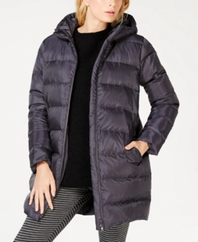 Shop Eileen Fisher Recycled Polyester Hooded Cocoon Coat, Regular & Petite In Charcoal/ash