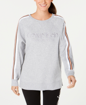 calvin klein sweatshirt with logo stripe