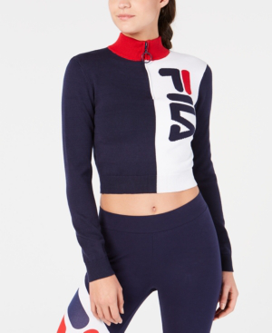 fila zip crop top