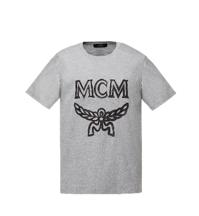 Shop Mcm Damen Logo T-shirt In Grey