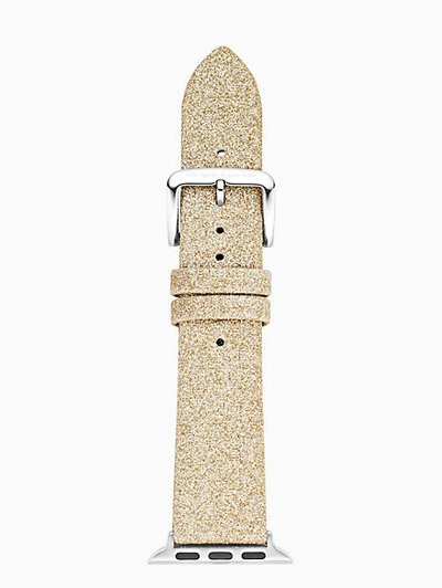 Shop Kate Spade Gold Glitter Leather 38/40mm Apple Watch® Strap
