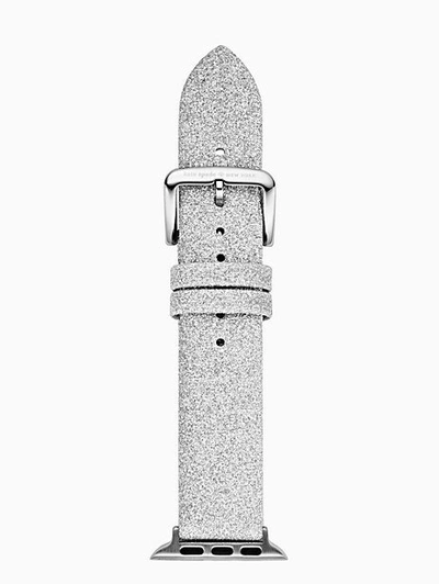 Shop Kate Spade Silver Glitter Leather 38/40mm Apple Watch® Strap