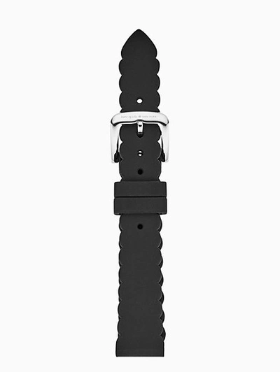 Shop Kate Spade Scallop Black Silicone Smartwatch Strap