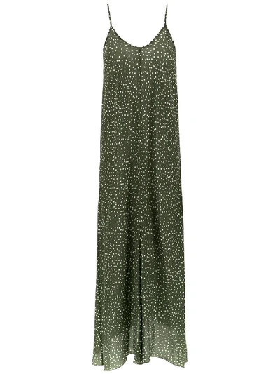 Shop Adriana Degreas Long Printed Dress In Verde