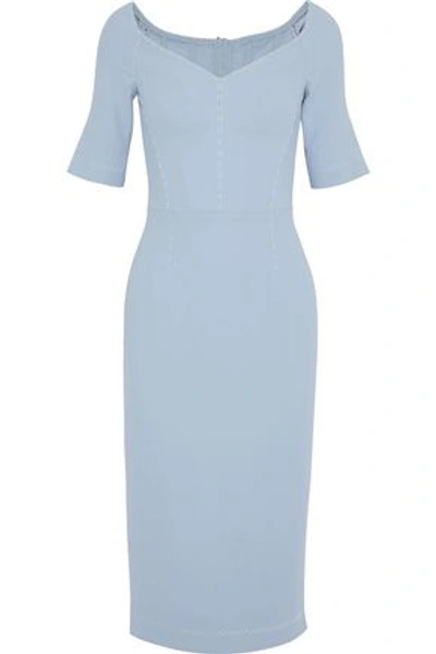 Shop Dolce & Gabbana Woman Crepe Midi Dress Sky Blue