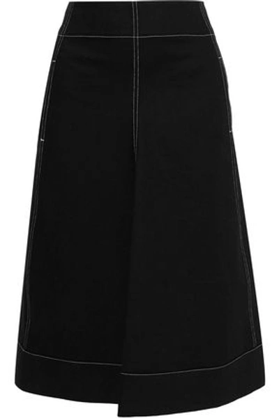 Shop Lemaire Flared Denim Skirt In Black