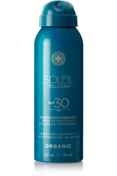 Shop Soleil Toujours + Net Sustain Spf30 Organic Sheer Sunscreen Mist, 88ml In Colorless