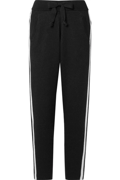 Shop Atm Anthony Thomas Melillo Striped Cotton-blend Track Pants In Black