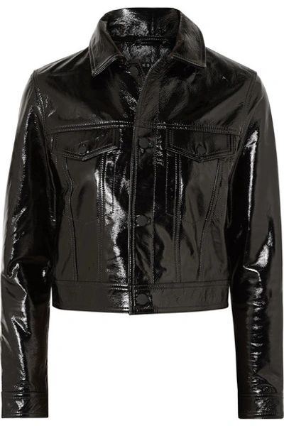 Shop Ksubi A2b Textured Patent-leather Jacket In Black