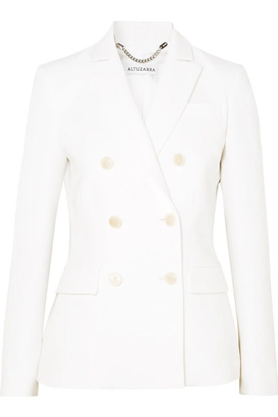 Shop Altuzarra Indiana Double-breasted Cady Blazer In White