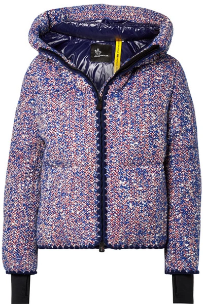 Shop Moncler Genius + 3 Grenoble Wool-blend Bouclé Down Jacket In Blue
