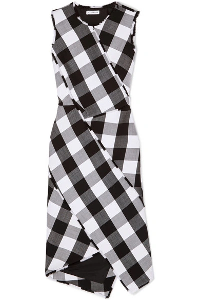 Shop Altuzarra Gina Gingham Wool-blend Twill Dress