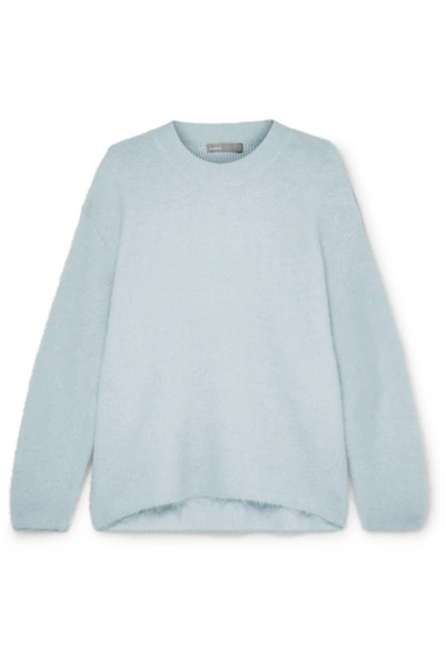 Shop Vince Oversized Knitted Sweater In Blue