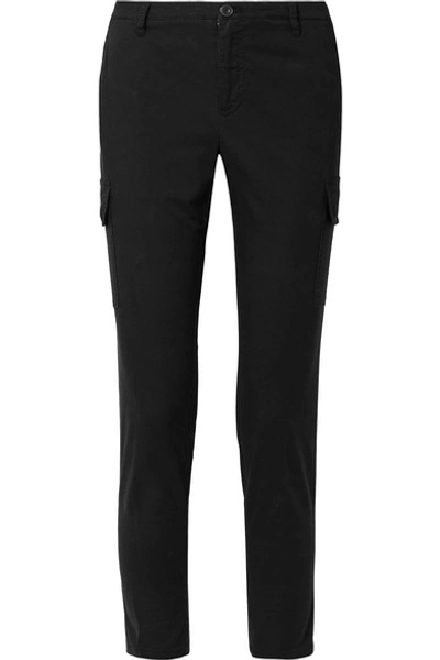 Shop Atm Anthony Thomas Melillo Cotton-blend Slim-leg Pants In Black