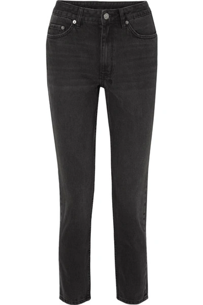 Shop Ksubi Slim Pin Hi Society High-rise Slim-leg Jeans In Black