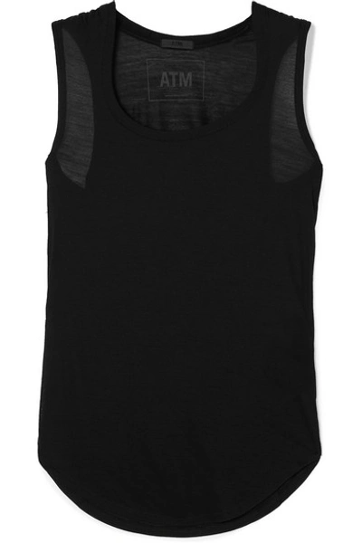 Shop Atm Anthony Thomas Melillo Sweetheart Stretch-modal Jersey Tank In Black