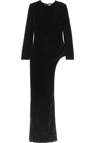 Shop Semsem Asymmetric Velvet Tunic In Black