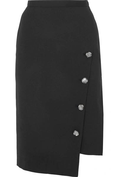 Shop Altuzarra Faro Asymmetric Wool-blend Skirt In Black