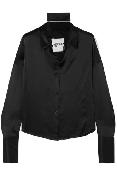Shop Orseund Iris Silk-satin Shirt In Black