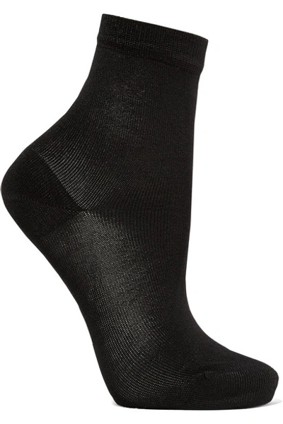 Shop Maria La Rosa Silk-blend Socks In Black