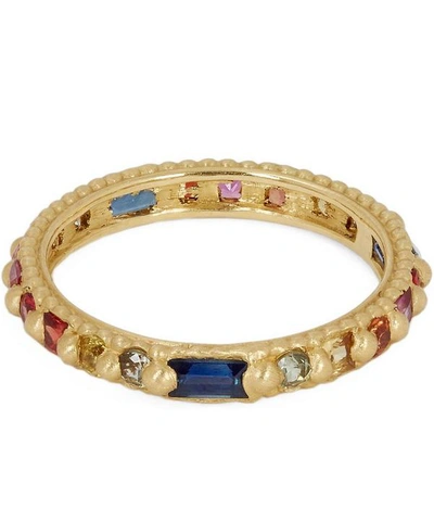 Shop Polly Wales Gold Rapunzel Harlequin Rainbow Sapphire Ring