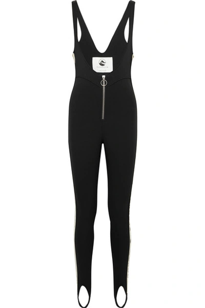 Shop Cordova The Vail Striped Stirrup Ski Suit In Black