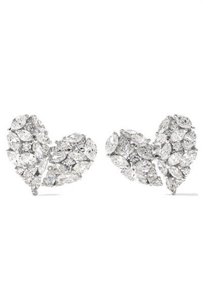 Shop Yeprem 18-karat White Gold Diamond Earrings