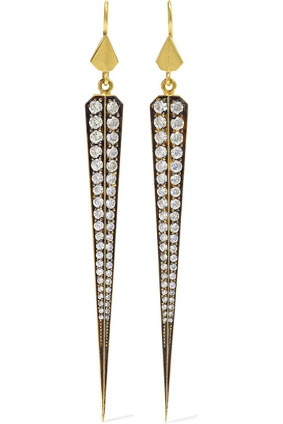 Shop Sylva & Cie 18-karat Gold Diamond Earrings
