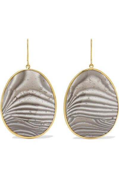 Shop Pippa Small 18-karat Gold Agate Earrings