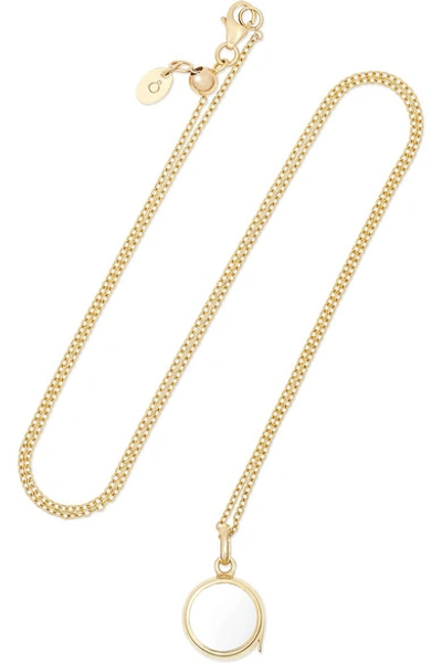 Shop Loquet 14-karat Gold And Sapphire Crystal Locket Necklace