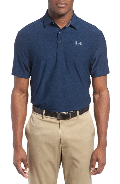 Shop Under Armour 'playoff' Loose Fit Short Sleeve Polo In Academy/ Graphite