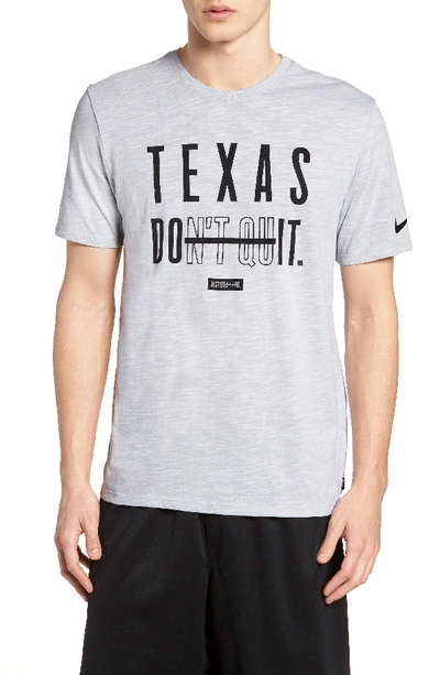 Nike Dry Texas Don't Quit T-shirt In White/ Heather Grey | ModeSens