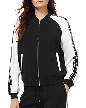 michael kors black bomber jacket