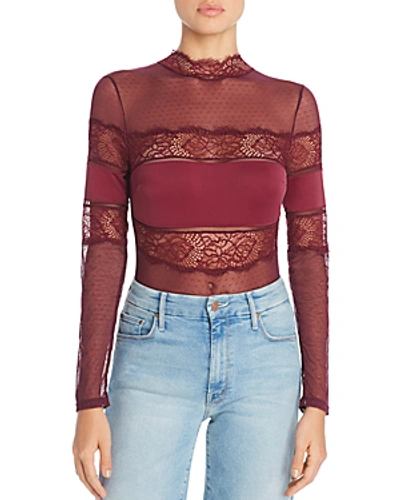 Shop Thistle & Spire Amore Long Sleeve Bodysuit In Cherry