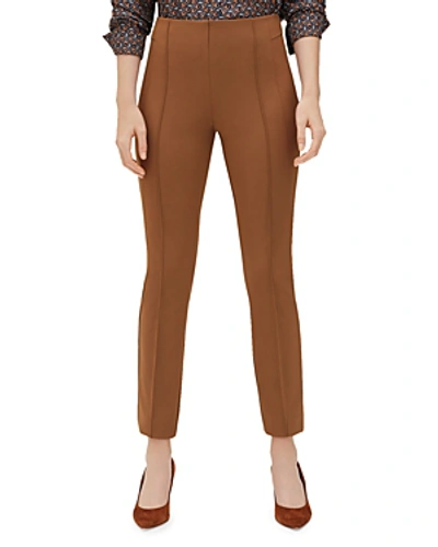 Shop Lafayette 148 Acclaimed Stretch Slim Pintuck City Pants In Maple
