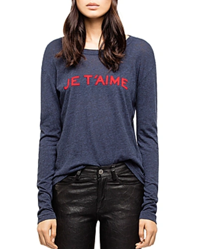Shop Zadig & Voltaire Willy Chine Graphic Tee In Marine