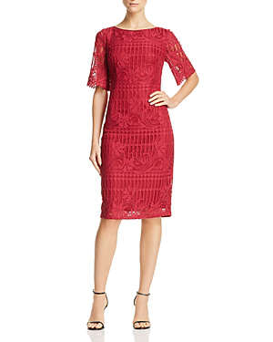 adrianna papell red lace dress