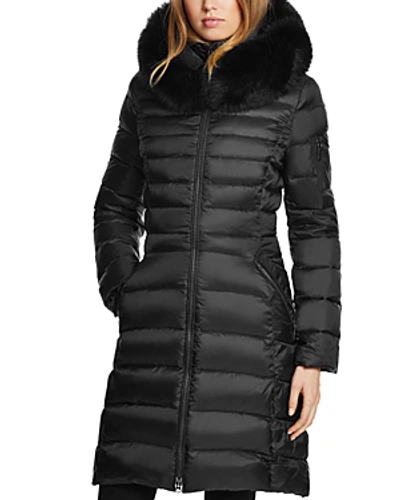 Shop Dawn Levy Milly Fur Trim Puffer Coat In Black