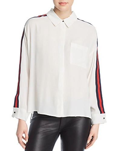 Shop Velvet Heart Sabella Ribbon-stripe Shirt In Red/navy Stripe