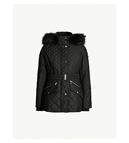 karen millen black quilted coat