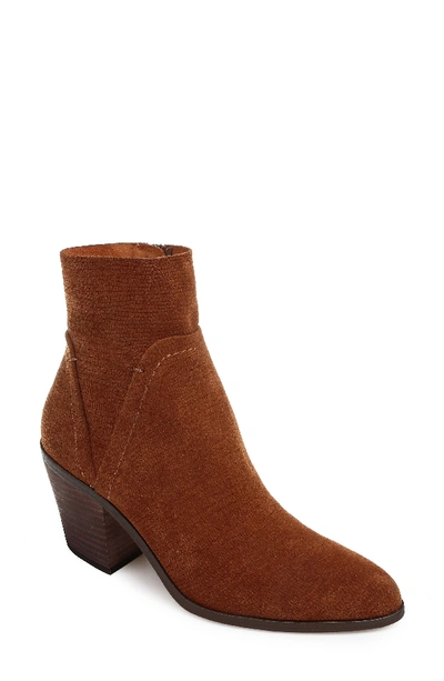 Shop Splendid Cherie Bootie In Brandy Embossed Suede