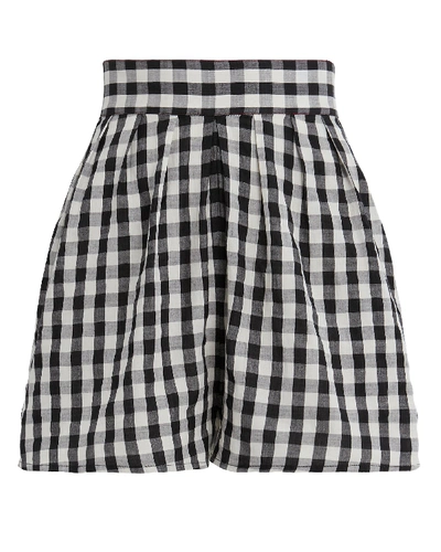 Shop Annak Annex Gingham Shorts In Black