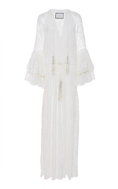 Shop Alexis Karita Ruffled Lace Maxi Dress In White