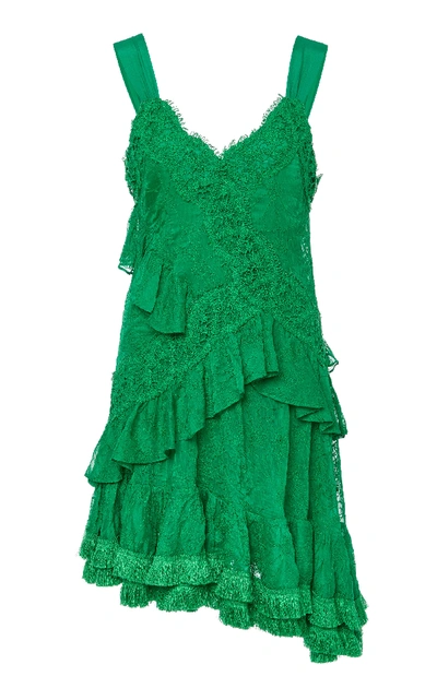 Shop Alexis Lakshmi Asymmetrical Mini Dress In Green