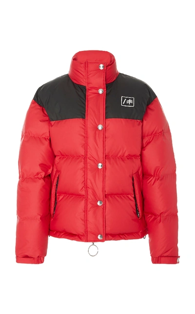 Shop Re/done Cropped Down Puffer Jacket In Red