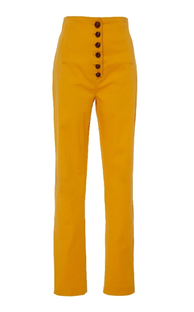 Shop Acheval Pampa Palo Cotton Pants In Yellow